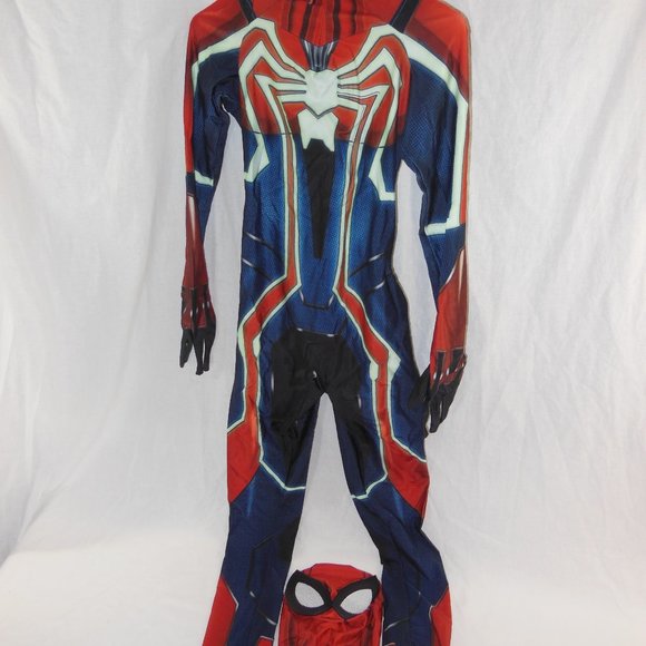 Spider-Man Bodysuit Mask Kids Medium M Costume Zentai - Picture 1 of 8